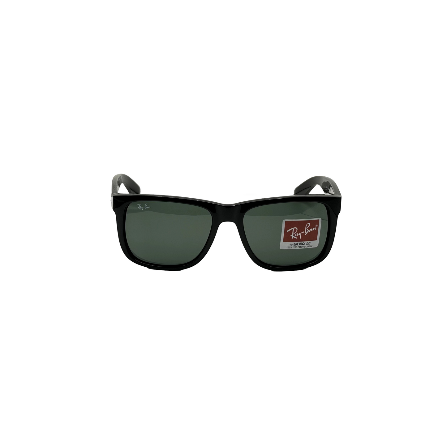 Ray-Ban Designer Wayfarer Sunglasses Black Frame Green Lens Justin RB4165