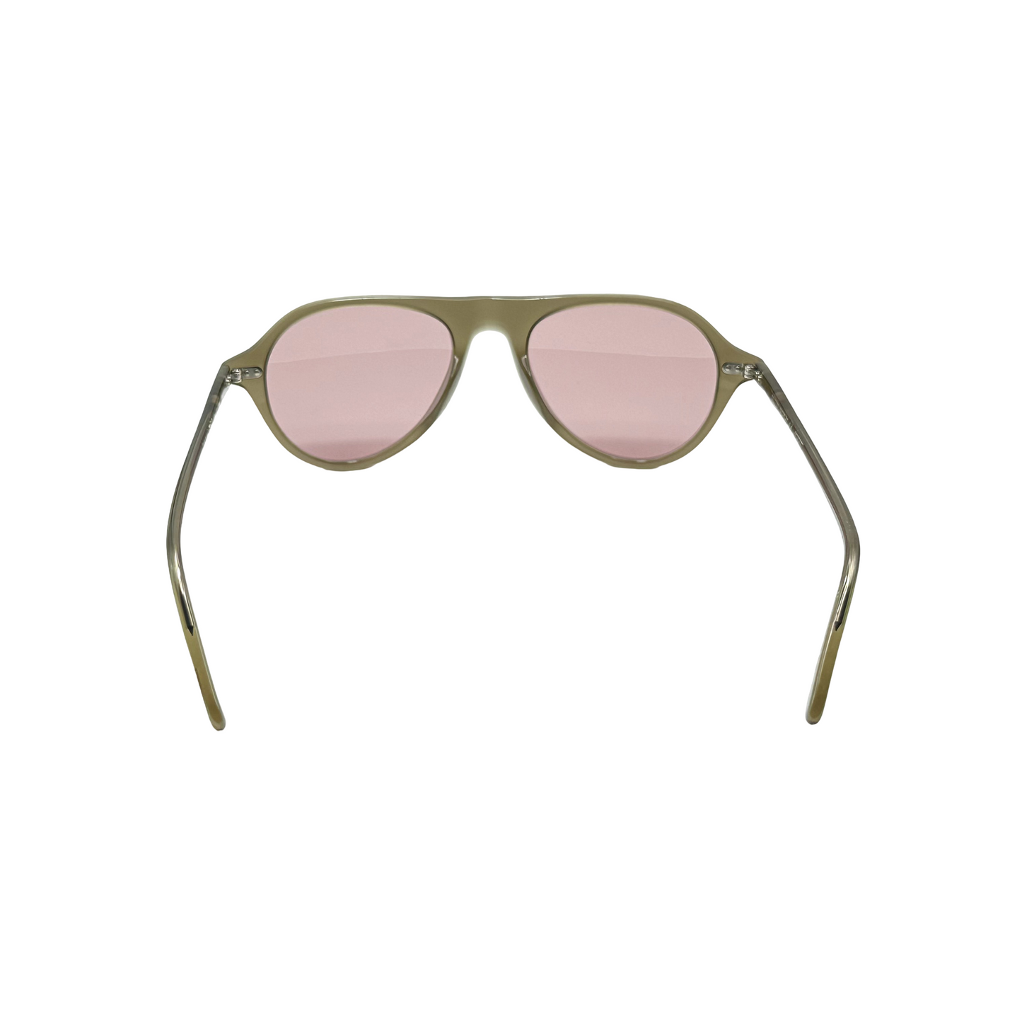 Oliver Peoples Designer Round Sunglasses Dusty Olive Gradient Pink Lens OV5406U