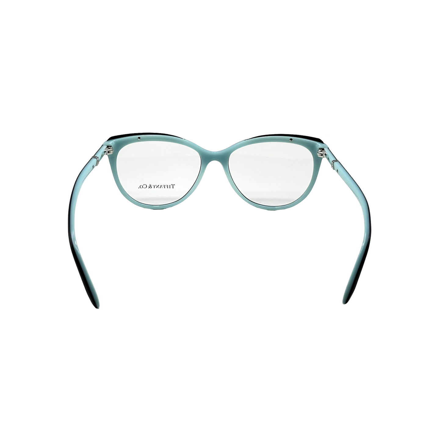 Tiffany & Co Designer Cat Eye Eyeglass Frames Black on Blue / Demo Lens TF2147