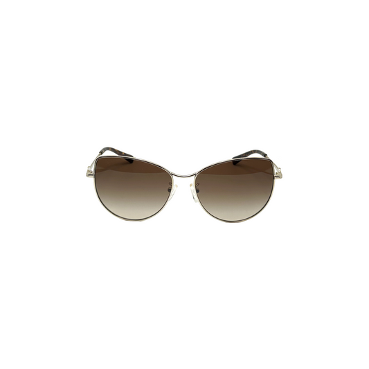 Michael Kors Designer Cat Eye Sunglasses Gold / Gradient Brown Lens MK1062