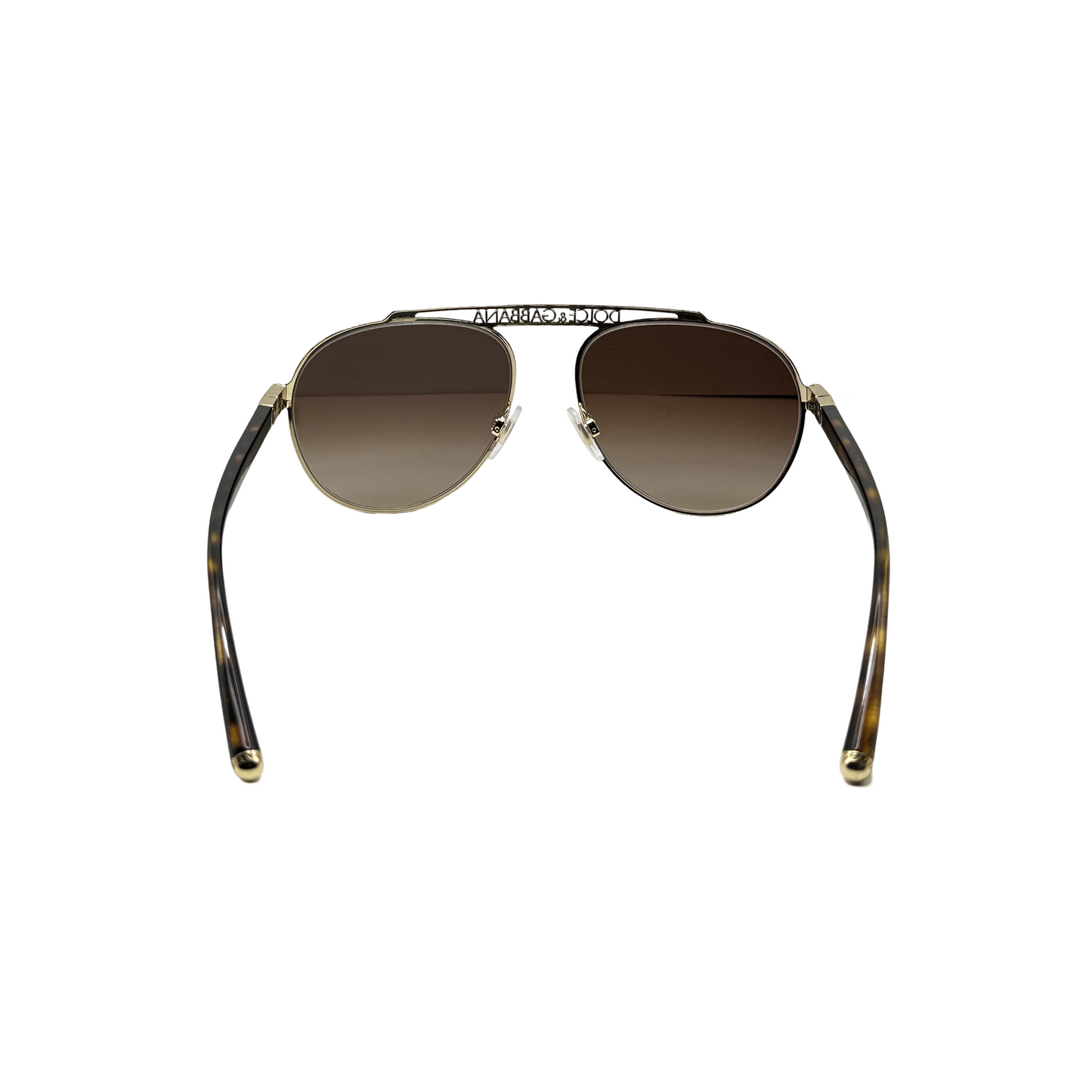 Dolce & Gabbana Designer Aviator Sunglasses Gold / Gradient Brown Lens DG2235