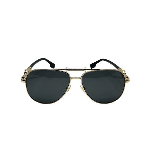 Versace Designer Aviator Sunglasses Gold / Dark Grey Lens VE2236