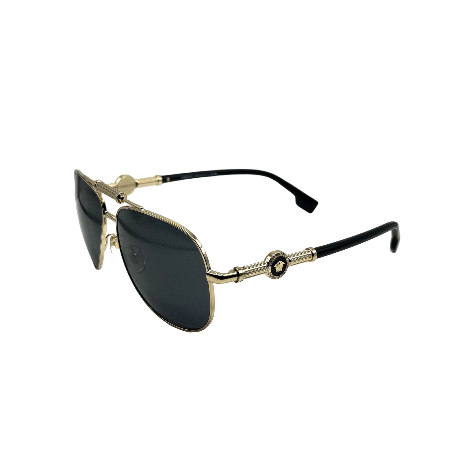 Versace Designer Aviator Sunglasses Gold / Dark Grey Lens VE2236