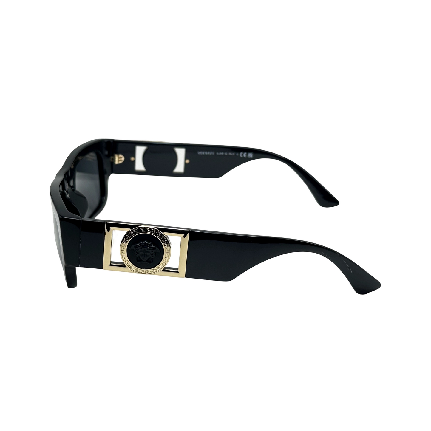 Versace Designer Square Wrap Around Sunglasses Black / Dark Grey Lens VE4416U