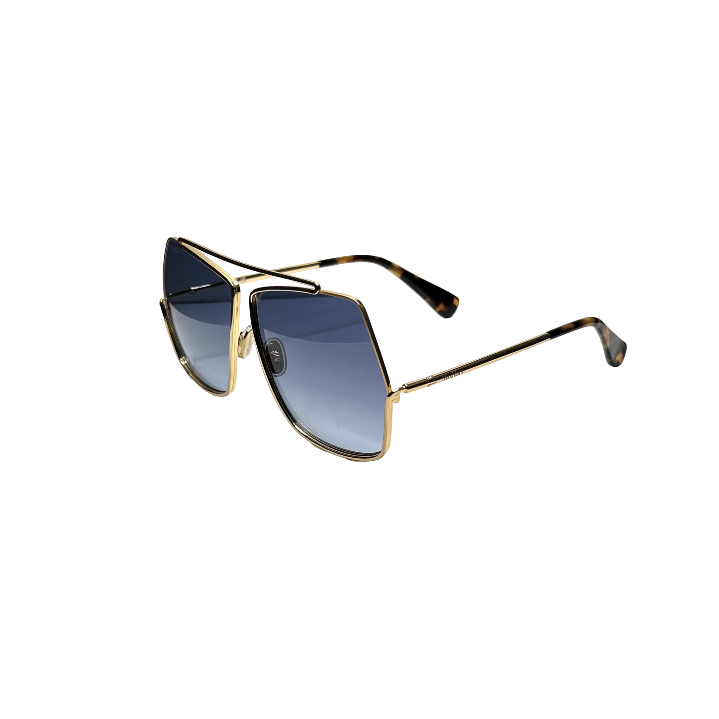 Max Mara Designer Aviator Sunglasses Gold Metal Frame Gradient Lens Elsa MM0006