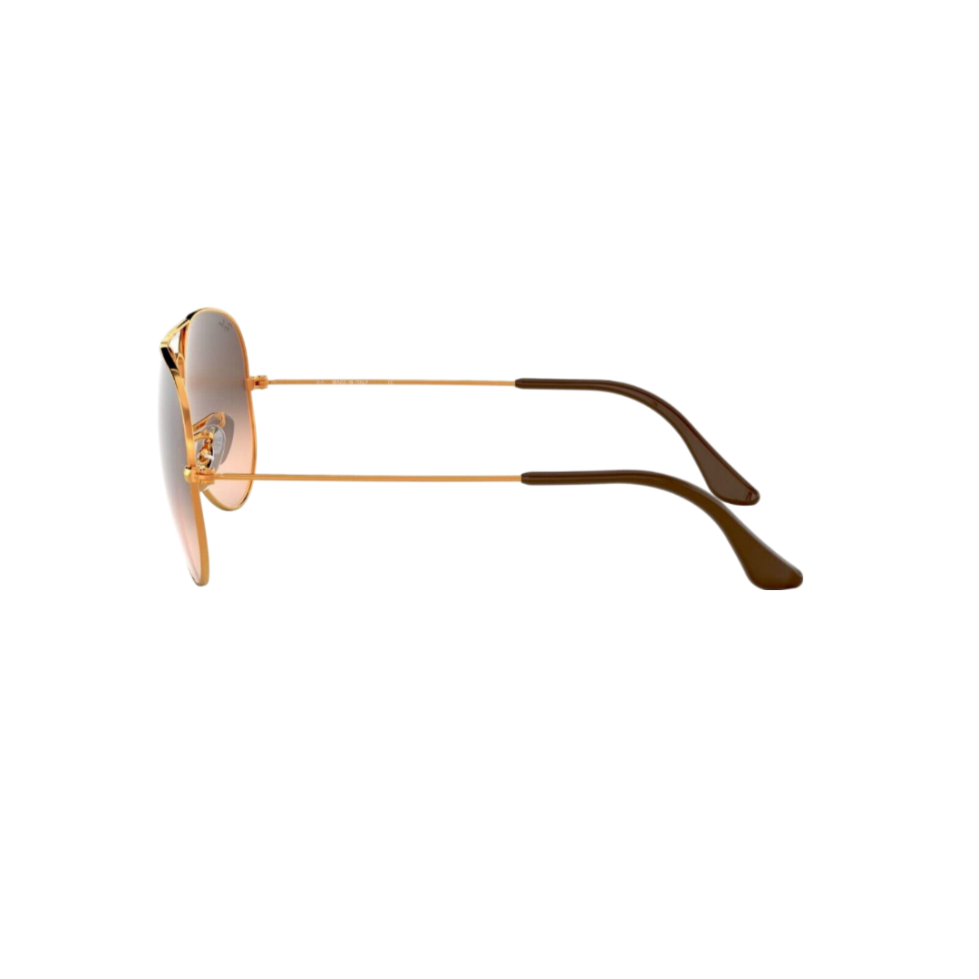 Ray-Ban Classic Aviator Sunglasses Gold Frames Gradient Bronze/Pink Lens RB3025