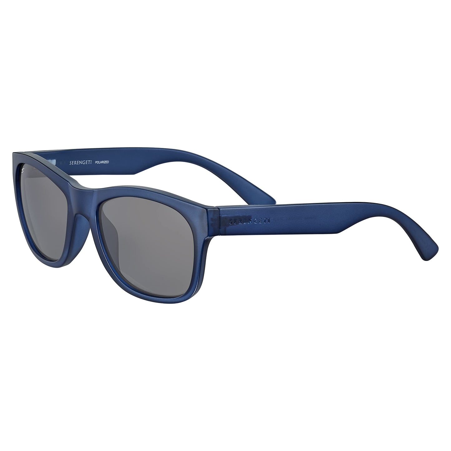 Serengeti Chandler Driving Sunglasses Matte Crystal Blue Polarized Smoke Lens