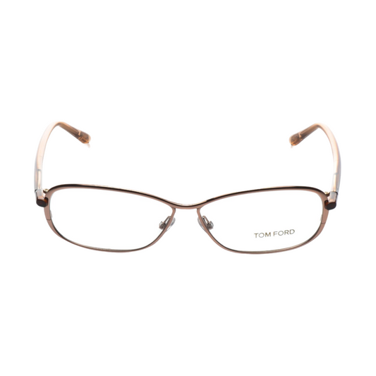 Tom Ford Designer Eyeglasses Shiny Peach Rose/Peach Shaded Brown Temples FT5161