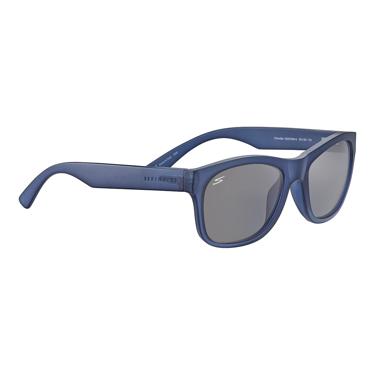 Serengeti Chandler Driving Sunglasses Matte Crystal Blue Polarized Smoke Lens