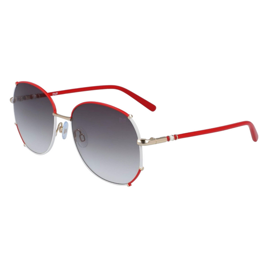 Diane Von Furstenberg Designer Sunglasses Red Round Gradient Lens Ryleigh DVF847