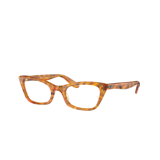 Ray-Ban Lady Burbank Cat Eye Eyeglass Frames Demo Lens Amber Tortoise RX5499