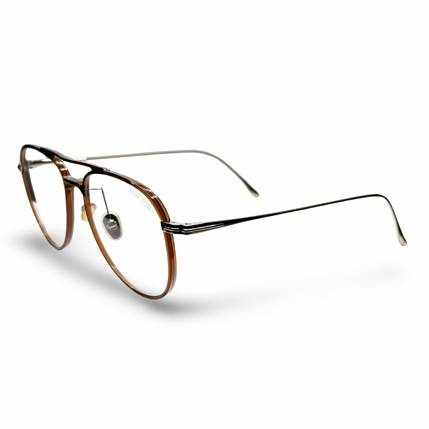 Tom Ford Designer Eyeglasses Brown / Gold Round Optical Frame Demo Lens TF5666-B