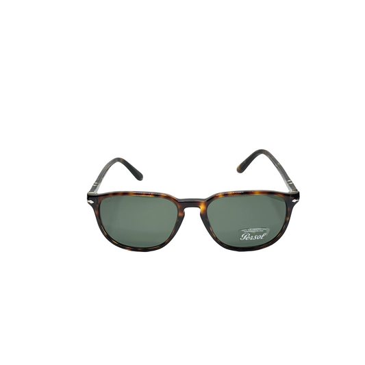 Persol Designer Sunglasses Havana Tortoise Crystal Green Lens P03019S