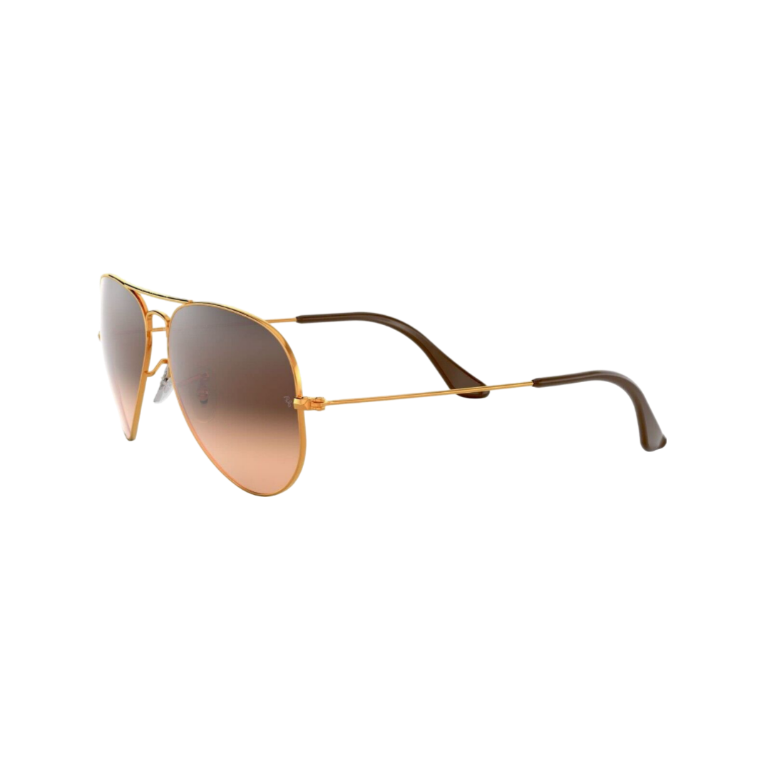 Ray-Ban Classic Aviator Sunglasses Gold Frames Gradient Bronze/Pink Lens RB3025