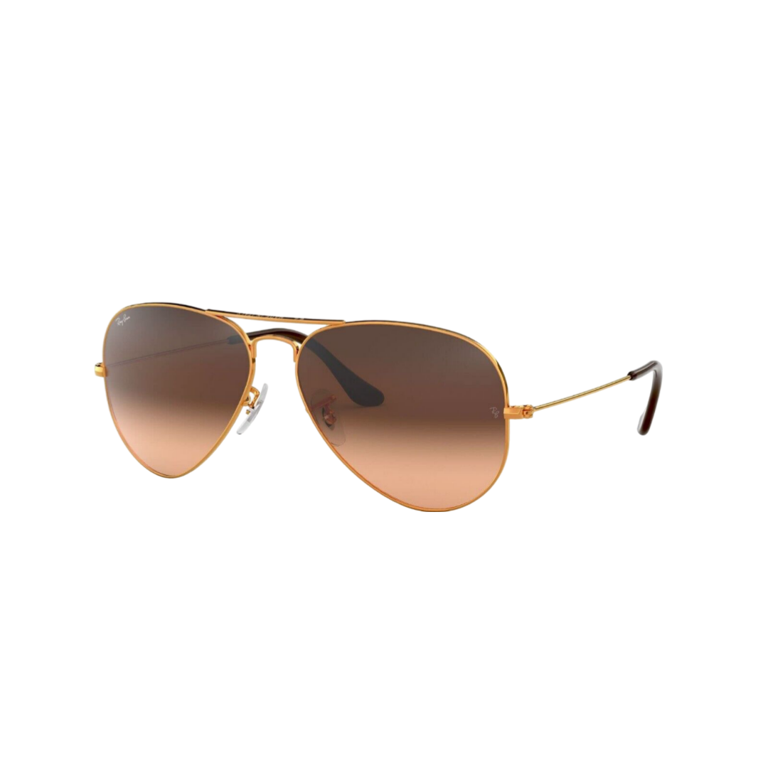 Ray-Ban Classic Aviator Sunglasses Gold Frames Gradient Bronze/Pink Lens RB3025