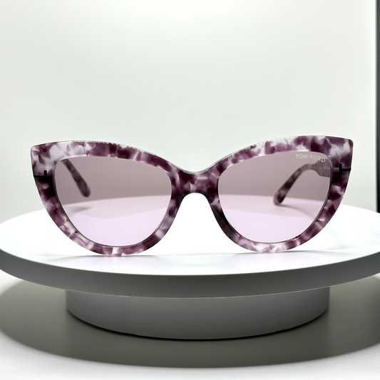 Tom Ford Designer Cat Eye Sunglasses Violet Tortoise Gradient Lens Anya FT0762/S